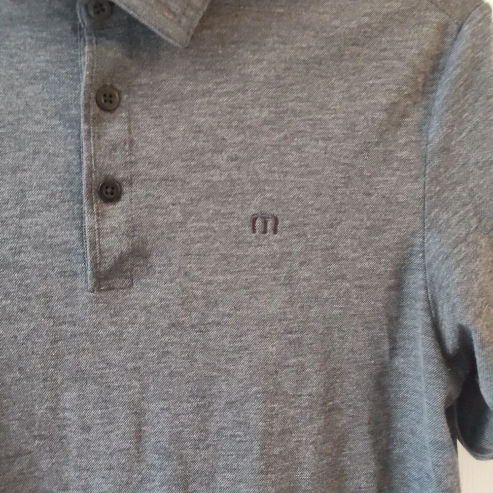 Travis Mathew Mens Size‎ S Gray Short Sleeve Pima Cotton Polyester Blend Polo